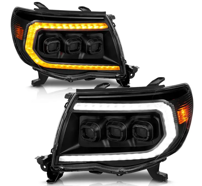 Anzo 2005-2011 Toyota Tacoma Full Led Projector Headlights Black W/ Initiation Feature & Sequential Signal 1