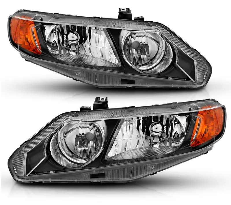 Anzo 2006-2011 Honda Civic Crystal Headlights 4Dr Black (Oe Type Replacement) 1