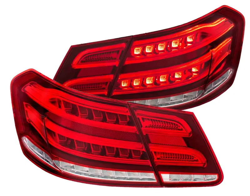 Anzo 2010-2013 Mercedes Benz E Class W212 4Dr Led Tail Lights Chrome Red/Clear Lens(4 Pcs) 1