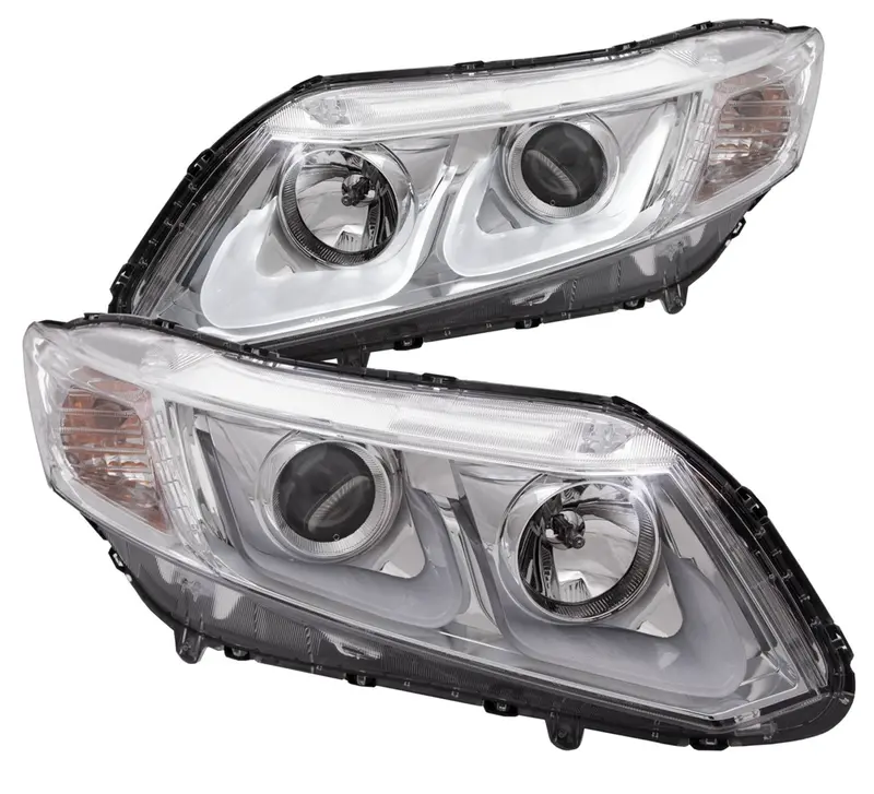 Anzo 2012-2013 Honda Civic 2 Dr / 2012-2015 4 Dr Projector Headlights U-Bar Chrome Clear 1
