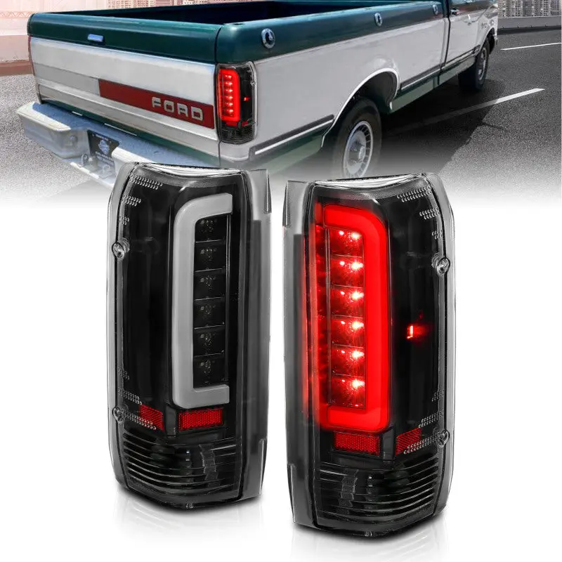 Anzo Led Taillights Black Housing Clear Lens 1987-1996 Ford F-150 (Pair) 1