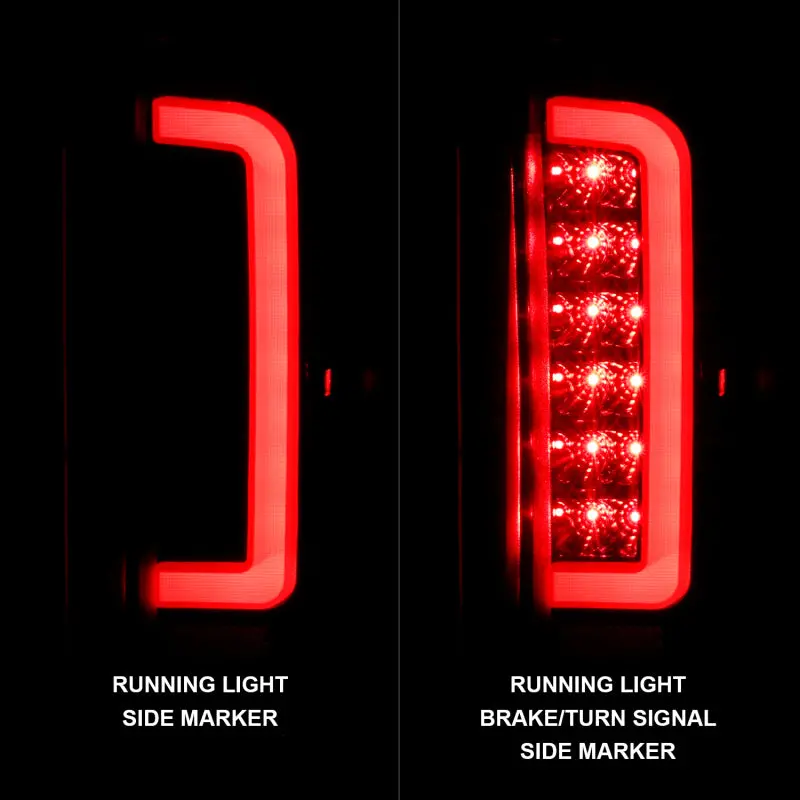 Anzo Led Taillights Black Housing Clear Lens 1987-1996 Ford F-150 (Pair) 2