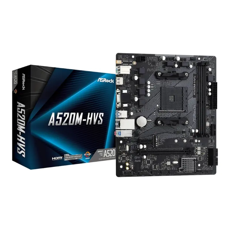 Asrock A520m-Hvs Amd Am4 M-Atx Motherboard 1