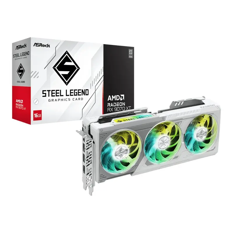 Asrock Amd Radeon Rx 9070 Xt Steel Legend 16Gb Graphics Card 1