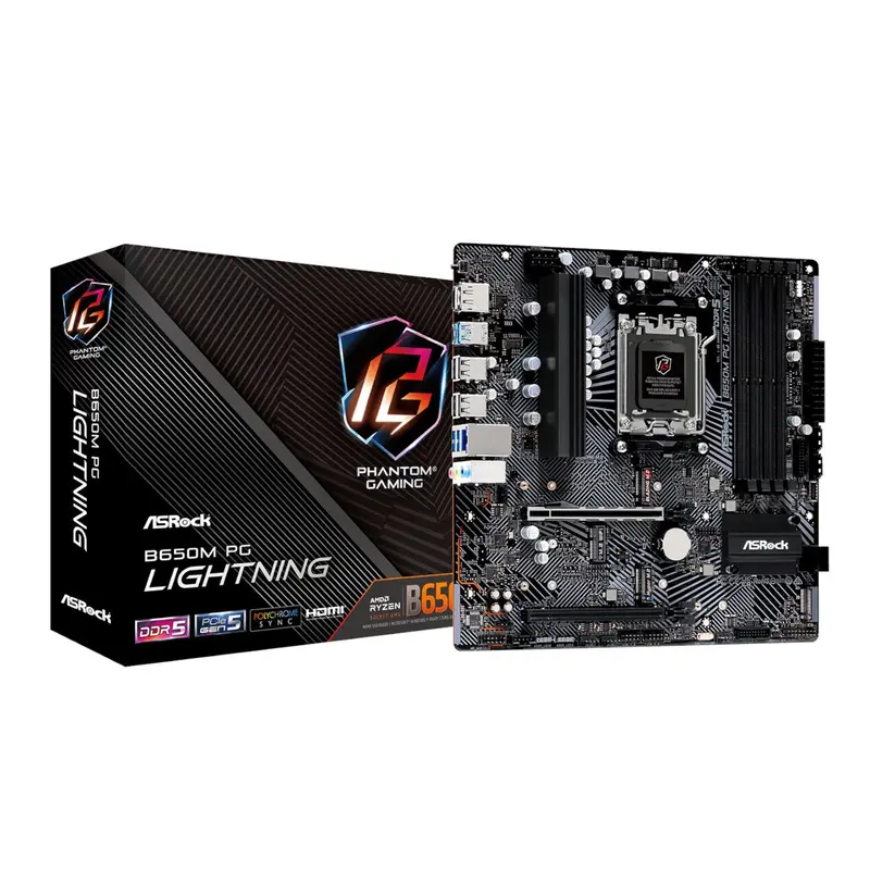 Asrock B650m Pg Lightning Amd Am5 Micro Atx Motherboard 1