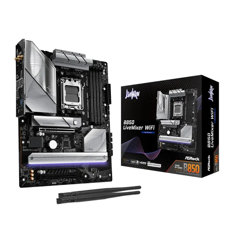 Asrock B850 Livemixer Wifi Am5 Atx Gaming Motherboard 1
