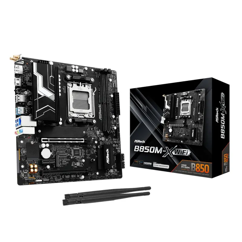 Asrock B850m-X Wifi Am5 Micro Atx Motherboard (Ddr5, Pcie 5.0, Wi-Fi 6E) 1