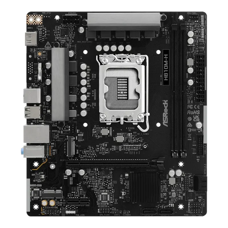 Asrock H810m-H Intel Lga1851 Micro Atx Motherboard - Black 2