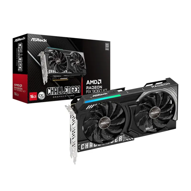 Asrock Radeon Rx 9060 Xt Challenger 16Gb Oc Graphics Card (Rdna™ 4, Pcie 5.0) 1