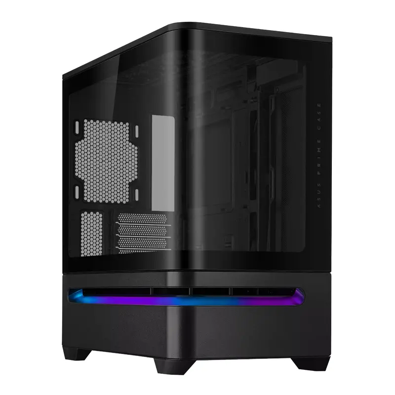 Asus Prime Ap202 Curved Tempered Glass Micro-Atx Chassis – Black 1