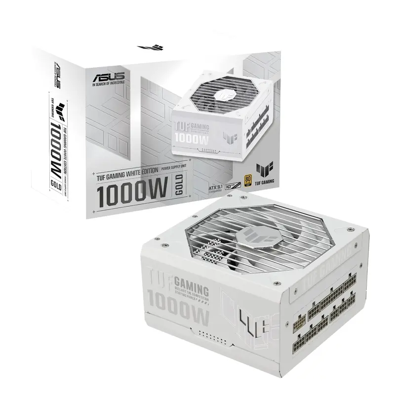 Asus Tuf Gaming 1000W 80 Plus Gold Atx Modular Power Supply - White 1