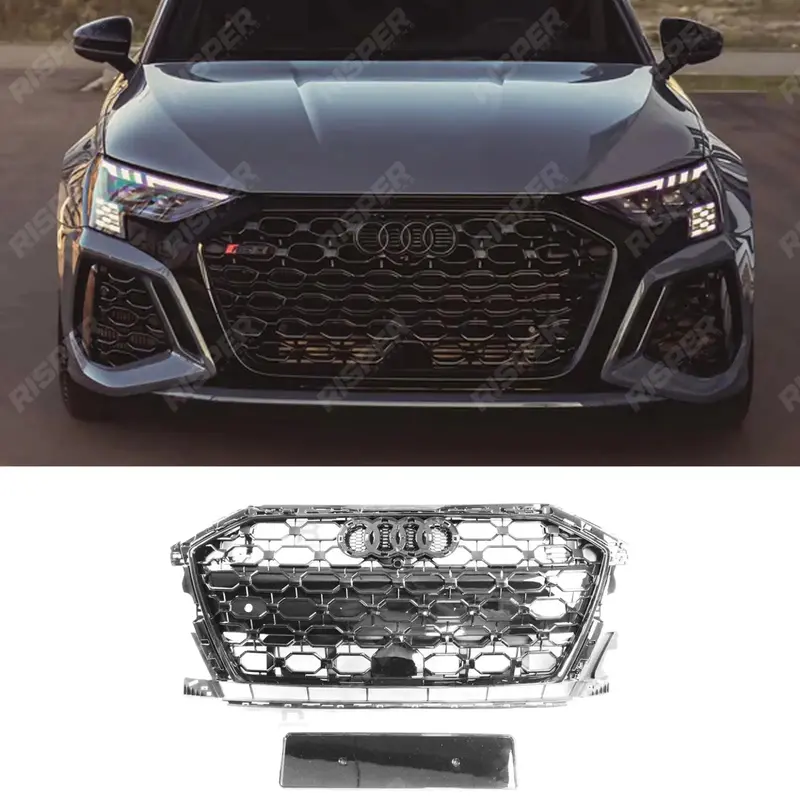 Audi A3/S3 8Y 2020+ Rs3 Style Gloss Black Honeycomb Grill 1