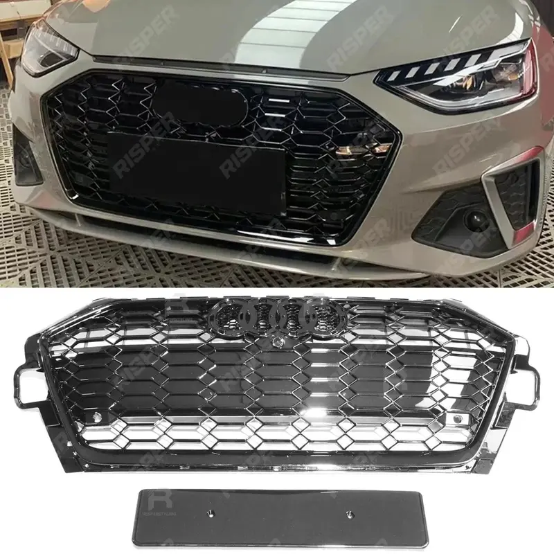 Audi A4 / S4 B9 2020+ Gloss Black Rs4 Style Honeycomb Grill 1