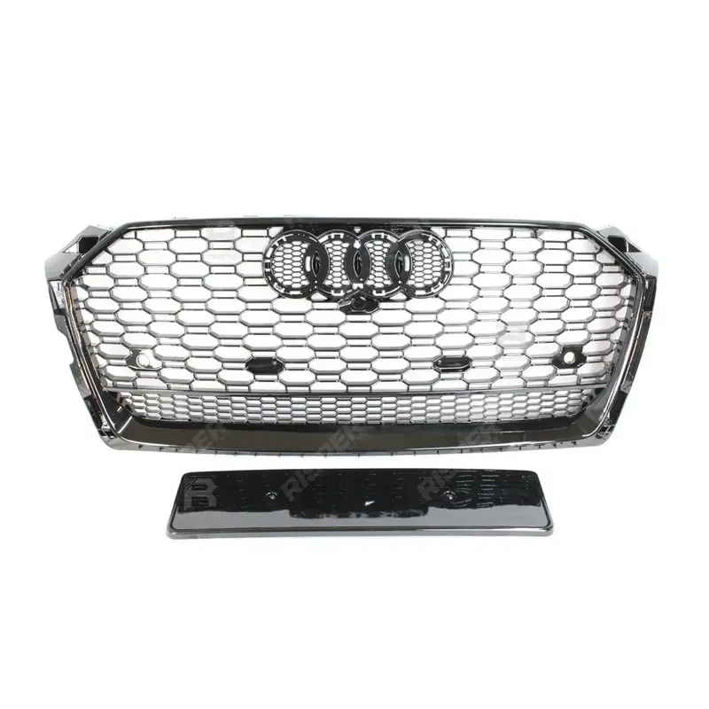 Audi A6 / S6 C7 2012-2014 Gloss Black Rs6 Style Honeycomb Grill 1