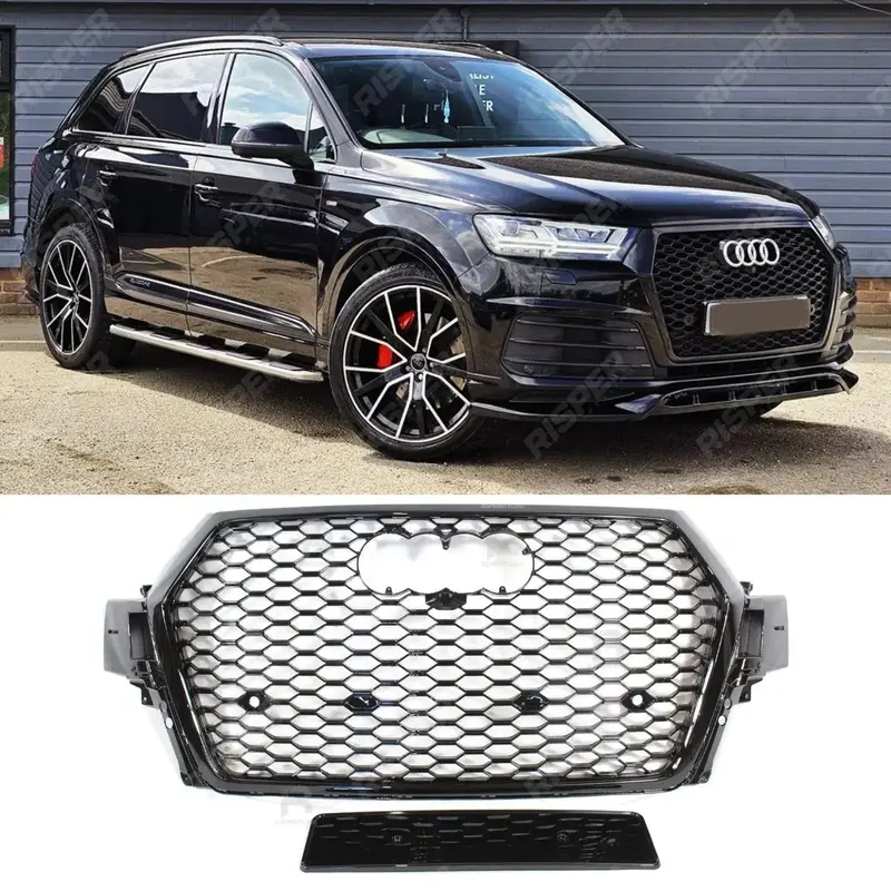 Audi Q7 / Sq7 2015-2020 Gloss Black 'Rsq7 Style' Honeycomb Grill 1