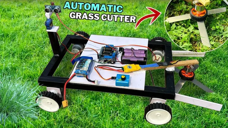 Automatic Grass Cutter Robot Kit With Obstacle Avoidance | Smart Garden Robot Science Project 1