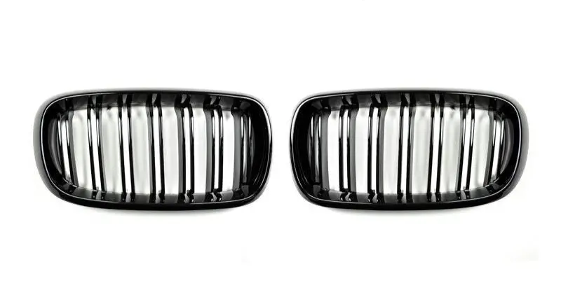 Autotecknic Dual-Slats Gloss Black Front Grille Set - F15 X5 | F85 X5m & F16 X6 | F86 X6m 1