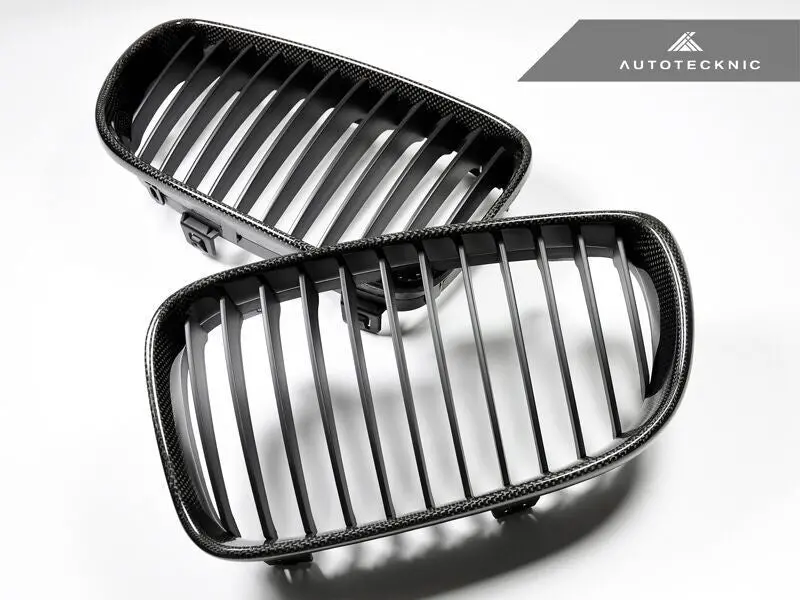 Autotecknic Replacement Carbon Fiber Front Grilles Bmw E82 Coupe / E88 Cabrio | 1 Series Including 1M 1