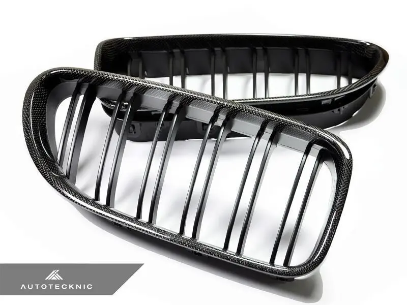 Autotecknic Replacement Dual-Slats Carbon Fiber Front Grilles Bmw F06 Gran Coupe / F12 Coupe / F13 Cabrio | 6 Series & M6 1