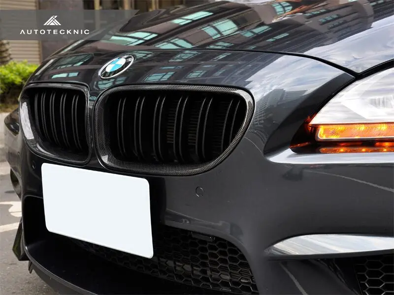 Autotecknic Replacement Dual-Slats Carbon Fiber Front Grilles Bmw F06 Gran Coupe / F12 Coupe / F13 Cabrio | 6 Series & M6 2