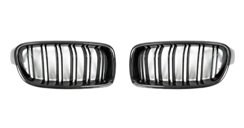 Autotecknic Replacement Dual-Slats Carbon Fiber Front Grilles Bmw F30 3-Series Sedan | F31 3-Series Wagon 1