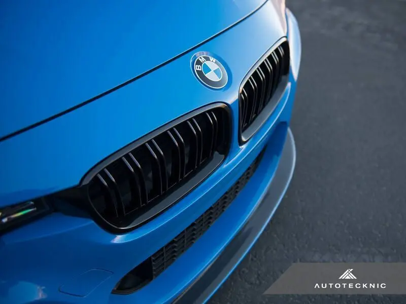 Autotecknic Replacement Dual-Slats Stealth Black Front Grilles Bmw F30 3-Series 2