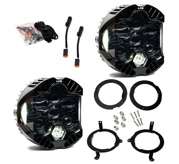 Baja Designs Dot Lp6 Led Headlight Kit - Jeep 2018-2025 Wrangler Jl; 2020-2025 Gladiator Jt; Note W/Halogen Headlights 1