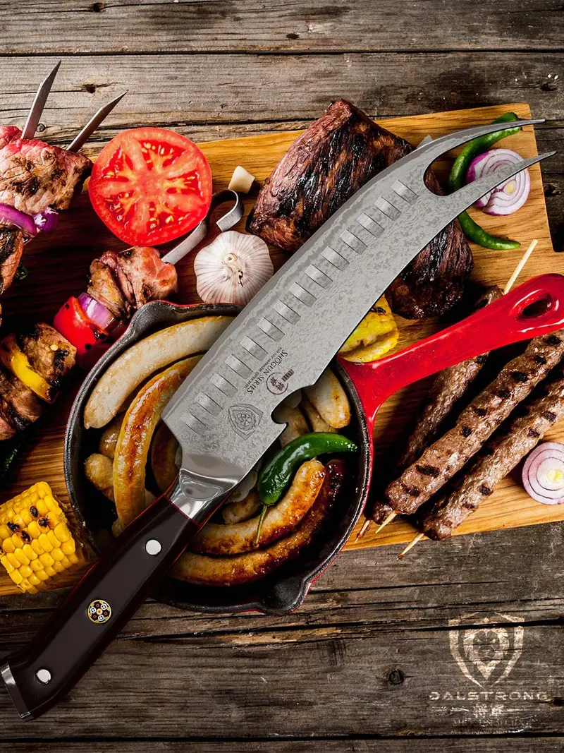 Bbq Pitmaster & Meat Knife 8" | Forked Tip & Bottle Opener | Shogun Series | Elite | Dalstrong © 2