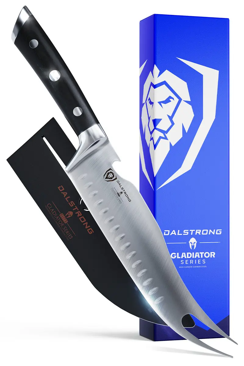Bbq & Pitmaster Meat Knife 8" With Forked Tip & Bottle Opener | Gladiator Series | Nsf Certified | Dalstrong © 1