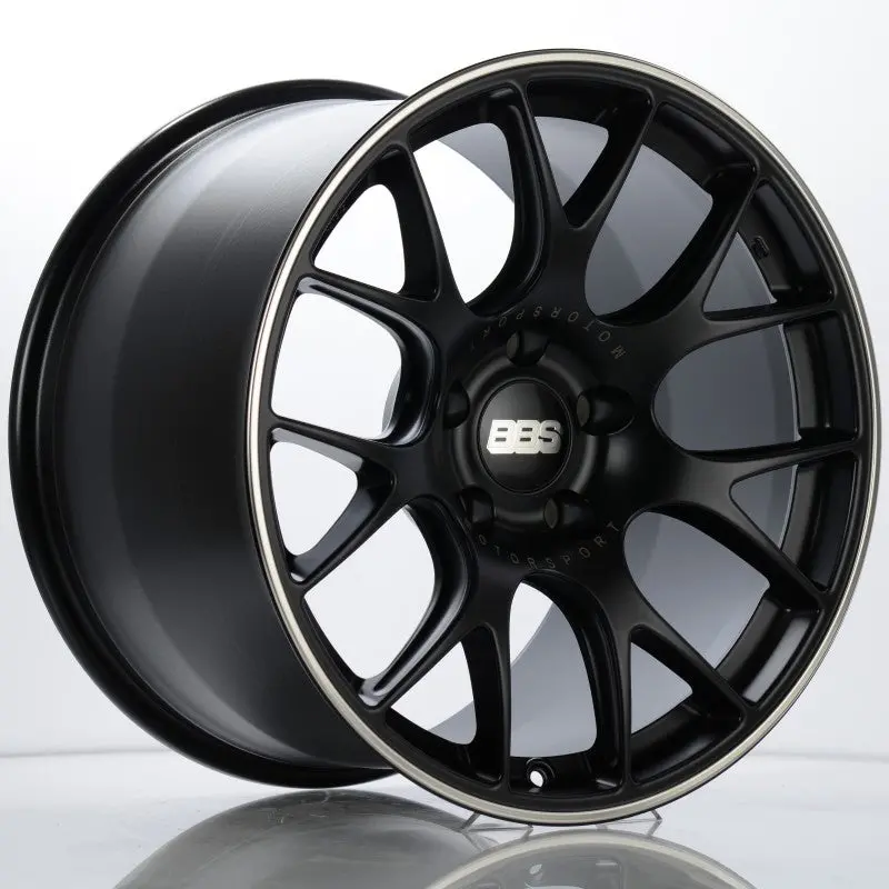 Bbs Ch-R 19X12 5X130 Et45 Cb71.6 Satin Black Polished Rim Protector Wheel W/ Motorsport Etching 1