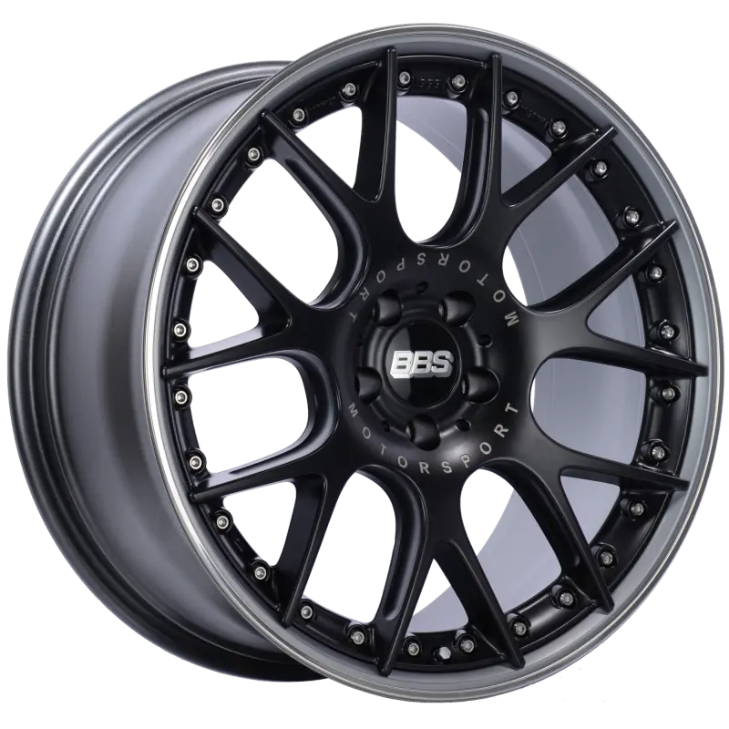 Bbs Ch-Rii 20X9 5X120 Et25 Satin Black Center Platinum Lip Ss Rim Prot Wheel -82Mm Pfs/Clip Req 1