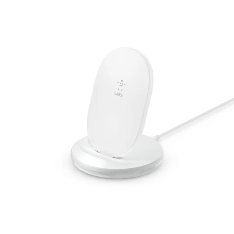 Belkin - Boostcharge 15Watt Wireless Charging Stand With Wall Charger/Ac Adaptor Included And Usb-C Cable - White 1