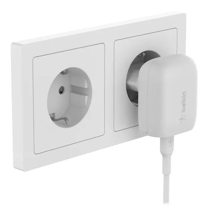 Belkin - Boostcharge 20Watt Wall Charger Includes 1 Meter Usb-C To Usb-C Cable - White 1