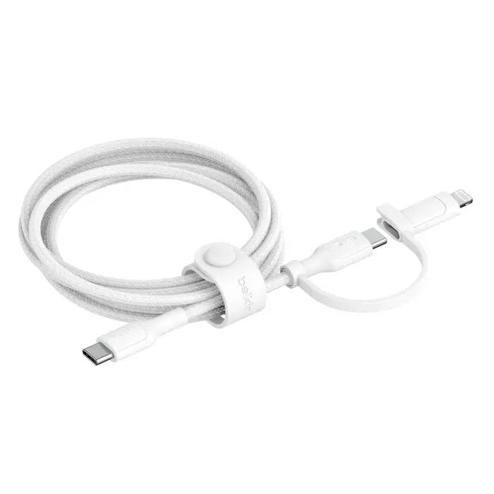 Belkin - Boostcharge Pro - 2 In 1 Usb-C - With Usb-C And Lightning Connector - 1.5 Meter - White 1