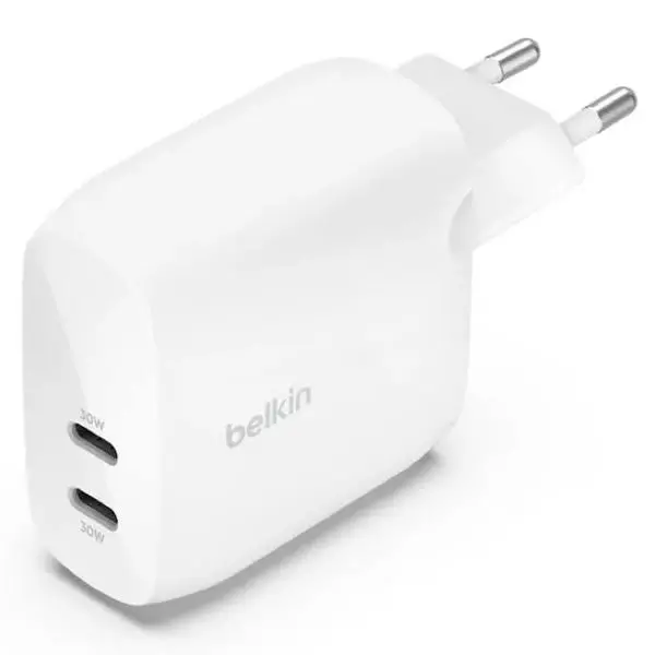 Belkin | Boostcharge Pro | 60W Dual-Port Usb Type-C With Pps Wall Charger White 1