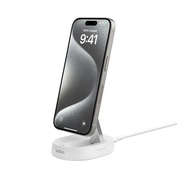 Belkin - Boostcharge Pro - Convertible Magnetic Wireless Charging Stand With Qi2 - 15 Watt Charger - White 1