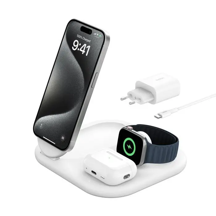Belkin - Boostcharge Pro Foldable: 3-In-1 Qi2 Wireless Charger 1