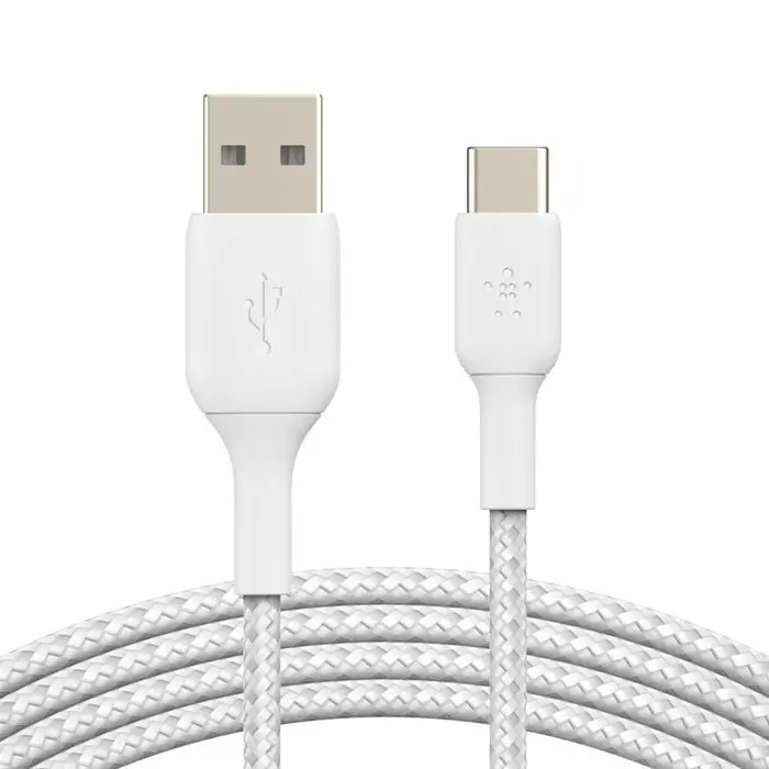 Belkin - Boostcharge Usb-A To Usb-C Braided Cable 1 Meter - White 1