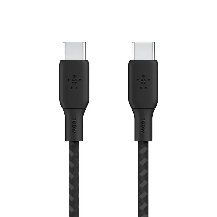 Belkin Boostcharge - Usb-C Male To Usb-C Male Braided Cable 100 Watt Power Delivery - 3 Meter Cable -  Black 1
