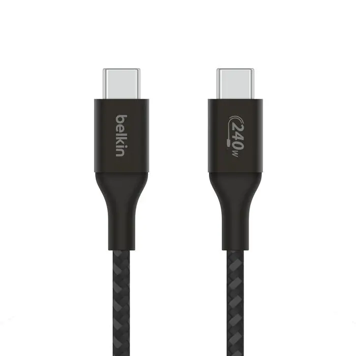 Belkin Boostcharge - Usb-C Male To Usb-C Male Braided Cable 240 Watt Power Delivery - 2 Meter Cable - Black 1