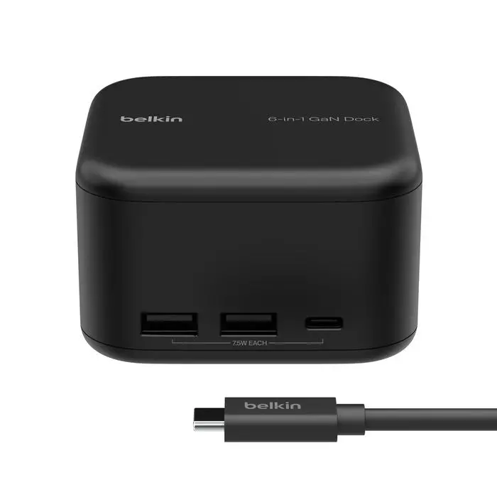 Belkin - Usb-C 6-In-1 Core Gan Dock 130 Watt 1