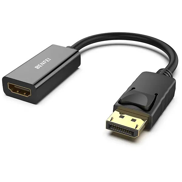 Benfei Displayport Male To Hdmi Female Adapter With Gold-Plated Connectors, Release Button Design And Support Resolution Up To 4K@30Hz - Black Colour 1