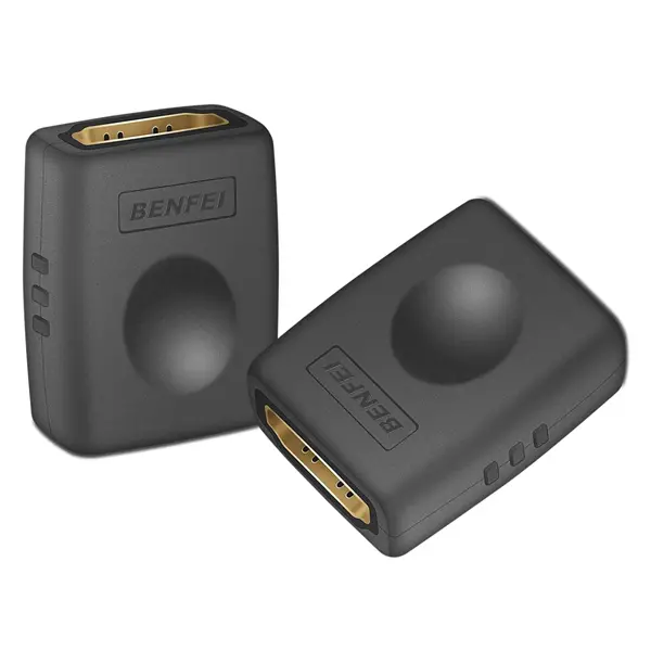 Benfei Hdmi Female To Female Extension Adapter 2-Pack Supports Resolution Up To 4K@60Hz And Gold-Plated Connectors - Black Colour 1