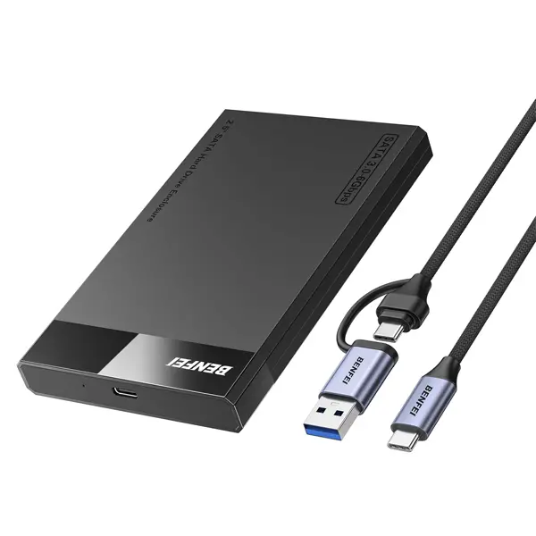 Benfei Usb-A / C 3.0 Male 2.5" Sata Iii Hdd/Ssd Enclosure With Supporting Accelerated Uasp, S.M.A.R.T And Trim Protocol And Ultra-Fast 6Gbps Transmission Speed - Black Colour 1