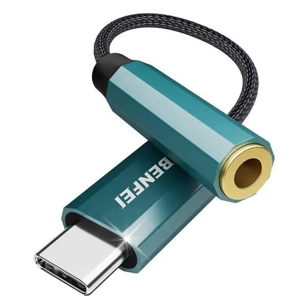 Benfei Usb-C (Dac) Male To 3.5Mm Female Analogue And Digital Audio Output Adapter With Aluminium Alloy Shell Casing And Nickle-Plated Connectors - Blue Colour 1