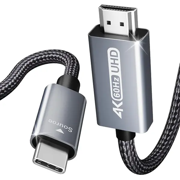 Benfei Usb-C Male To Hdmi Male 1.8M Cable With Nickle-Plated Connectors And Supports Resolution Up To 4K@60Hz - Grey Colour 1