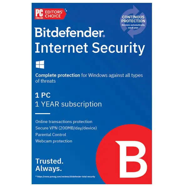 Bitdefender Internet Security 1 Year - 1 Pc 1