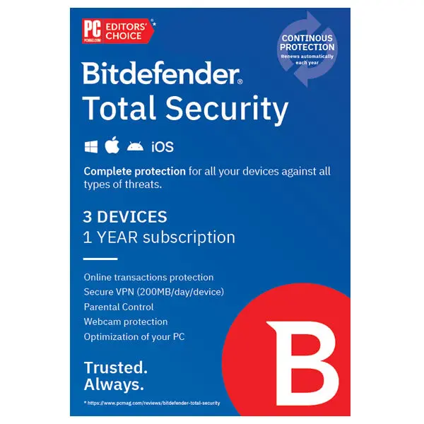 Bitdefender Total Security 1 Year - 3 Devices 1