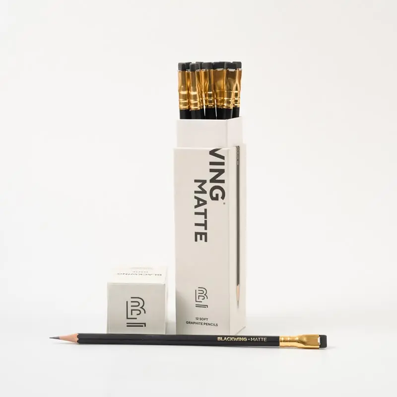 Blackwing Black Soft Pencils With Black Eraser (Set Of 12) 1