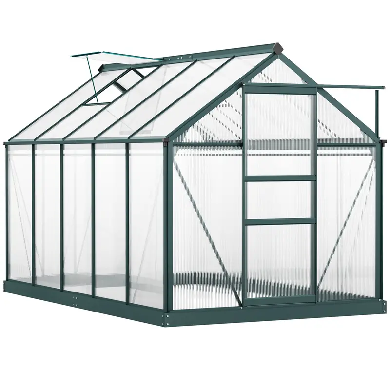 Bloomgreen 6' X 10' X 6.6' Polycarbonate Greenhouse With Aluminum Frame, Green 1